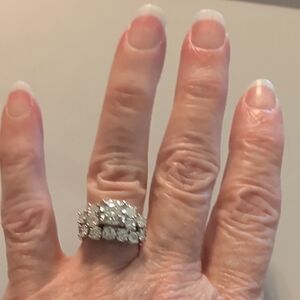 Vintage 14kt White Gold Diamond Wedding Set 1.50 CTS